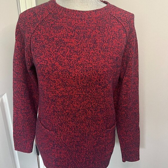 GAP Sweaters - GAP Red & Blue Front Pocket Crewneck Sweater Women's Size S EUC